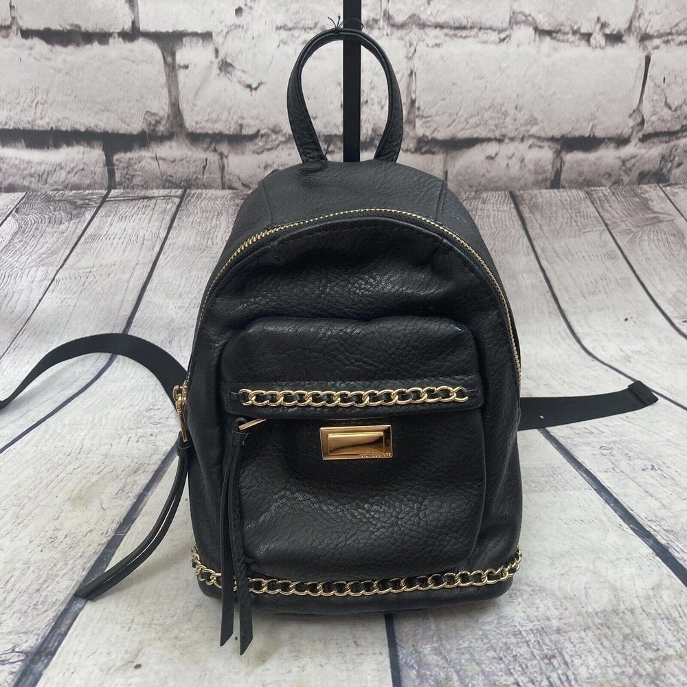Juicy Couture Black Mini Backpack On‎ The Go Faux Leather Adjustable Strap